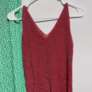 Sparkly Red Y2K Party Top